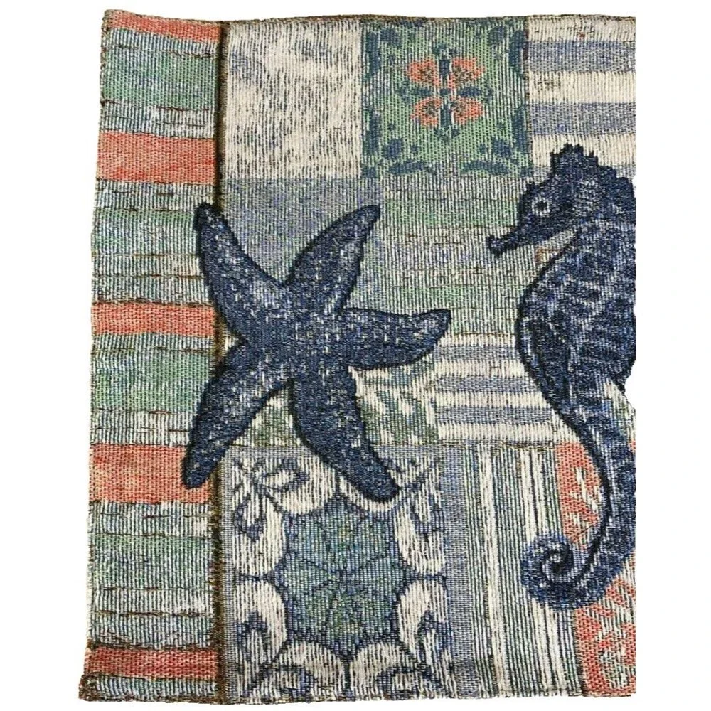 Windham Starfish Sea Horse Shell Placemats Tapestry Beach Summer Home Set of 4